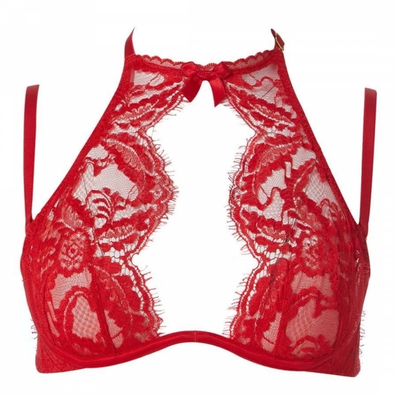 Agent Provocateur Kendall Red 34C/brief size 4 set - Picture 4 of 6